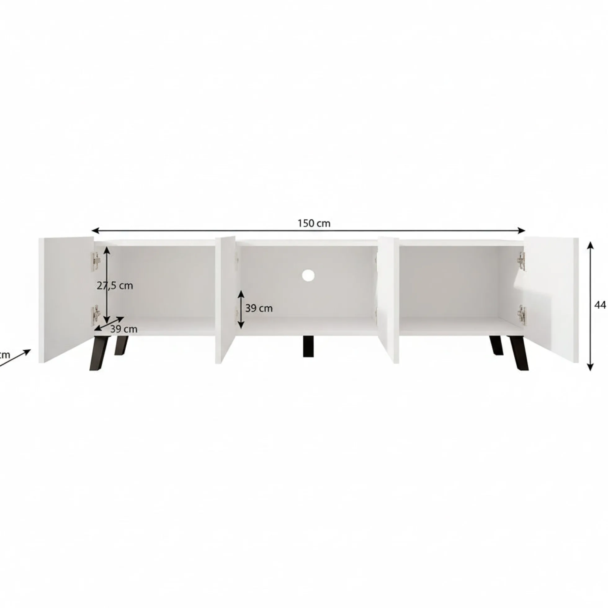 Pepinos 2 - TV-Meubel - Wit - 150x42x44 cm
