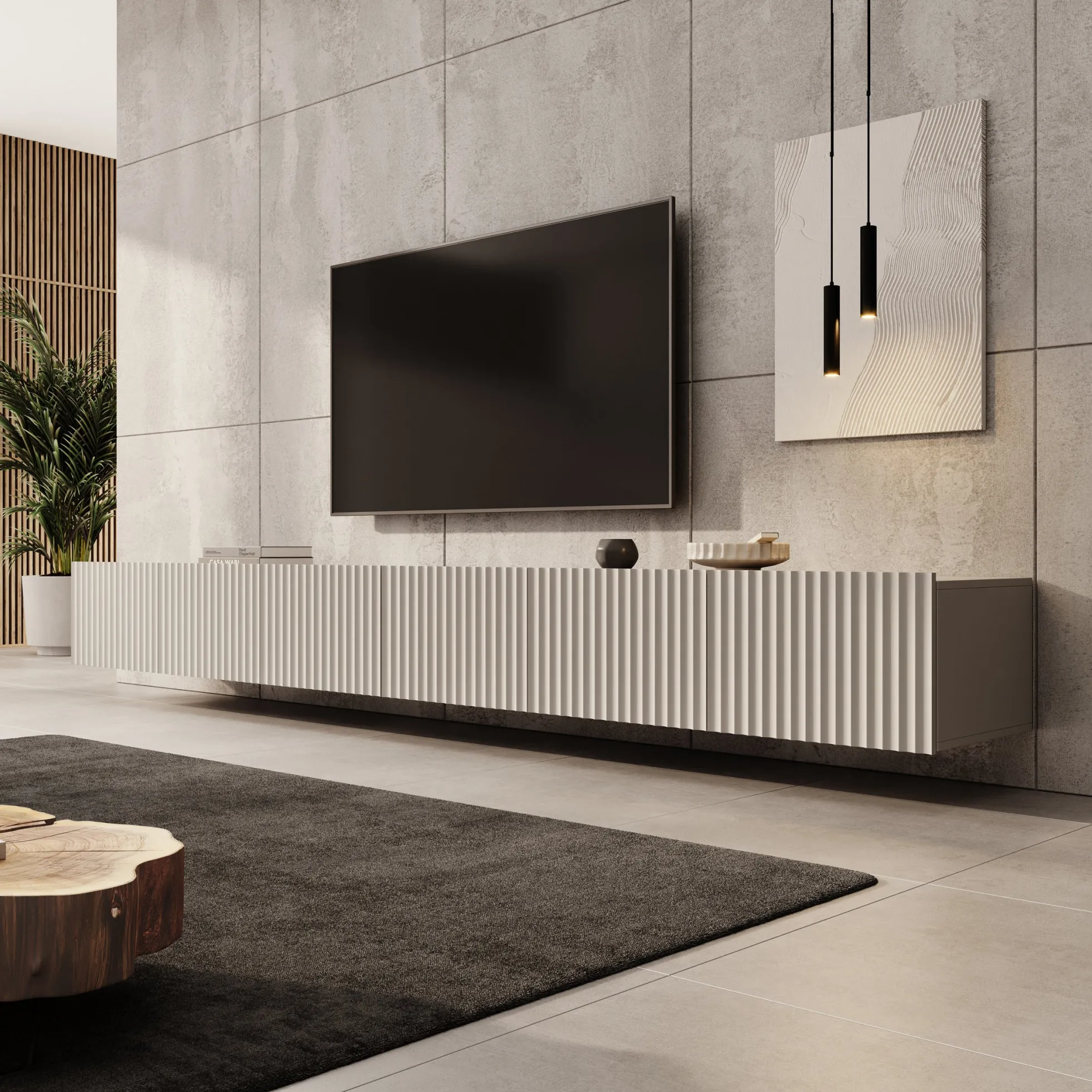 Pepinos - TV-Meubel - Beige - 300x42x33 cm