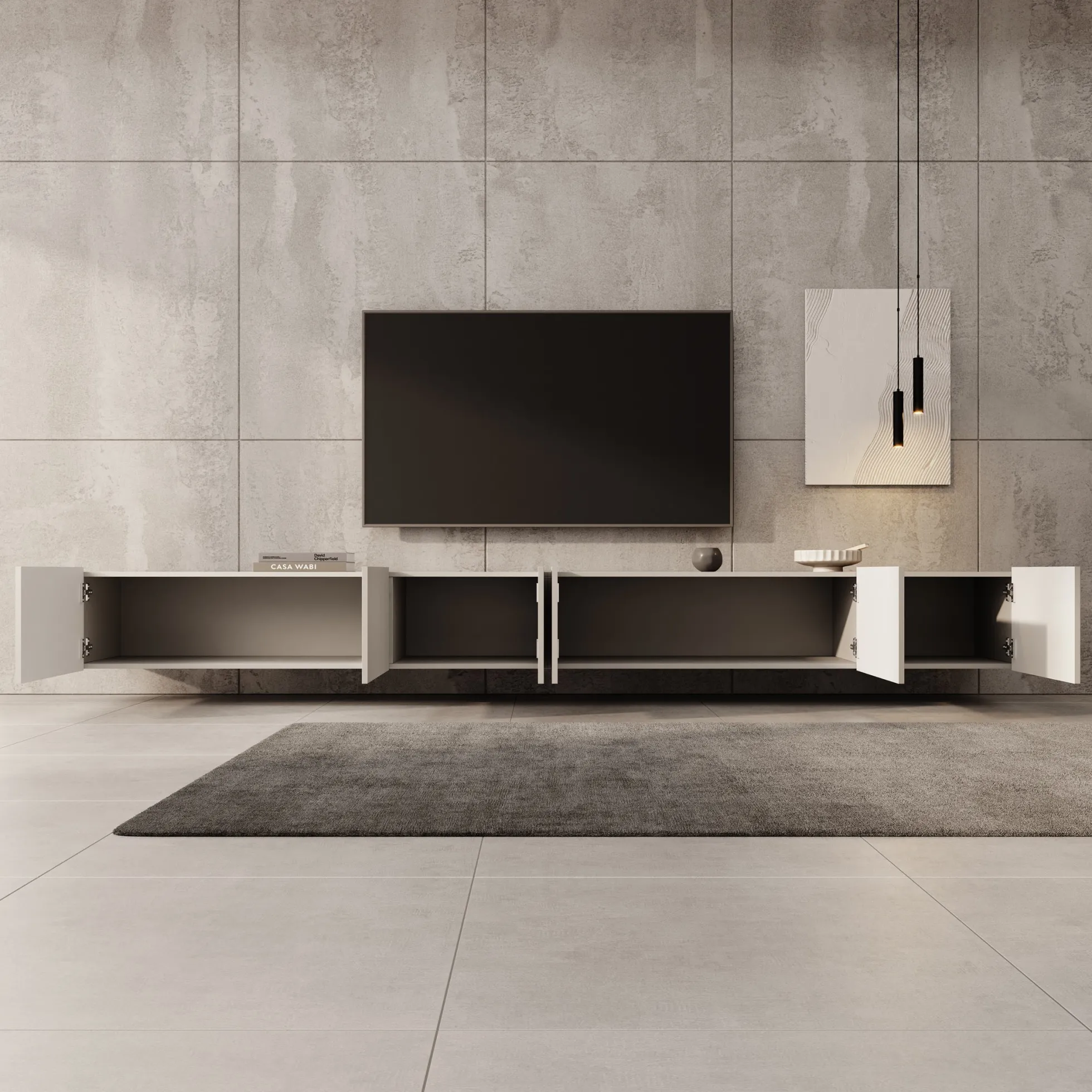 Pepinos - TV-Meubel - Beige - 300x42x33 cm