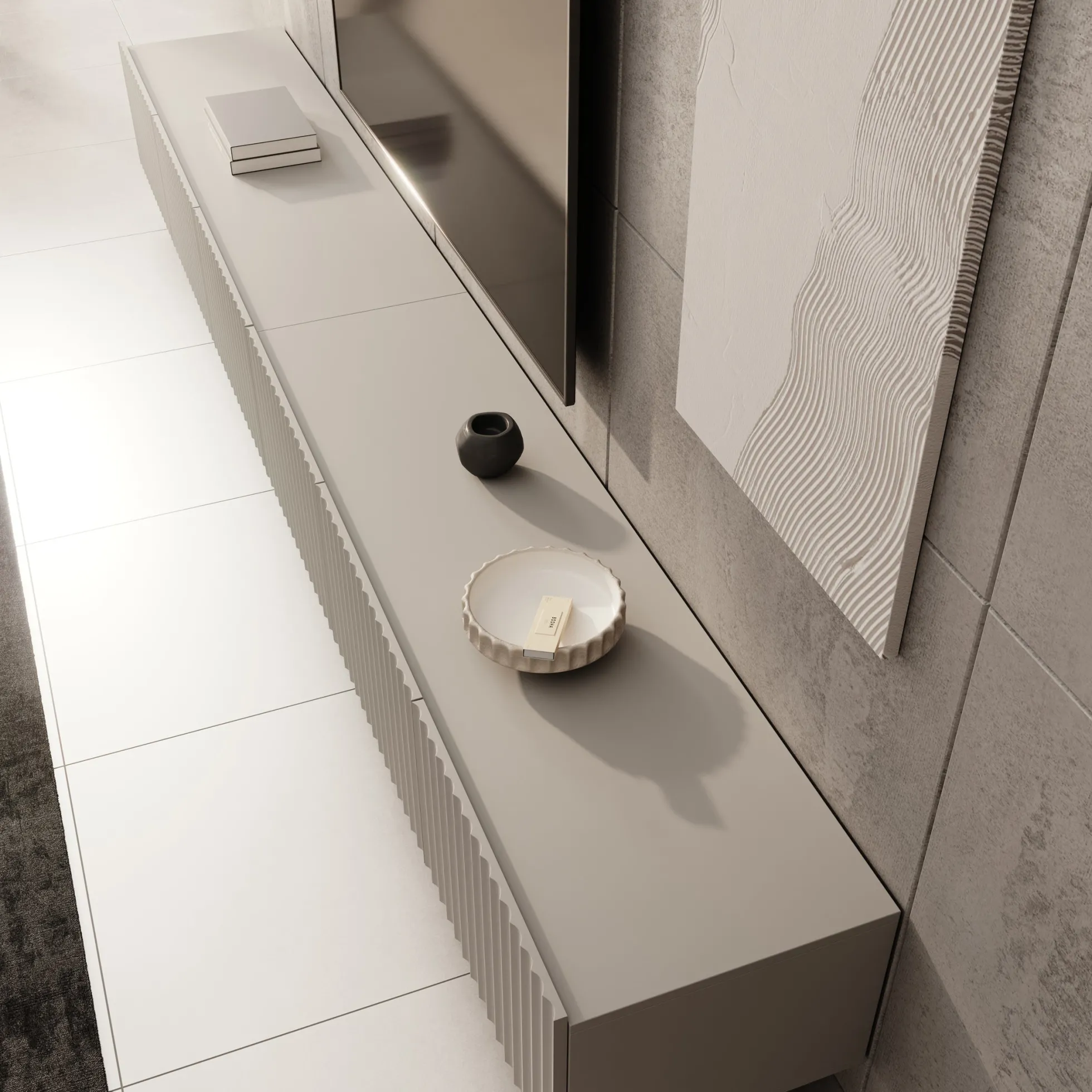 Pepinos - TV-Meubel - Beige - 300x42x33 cm