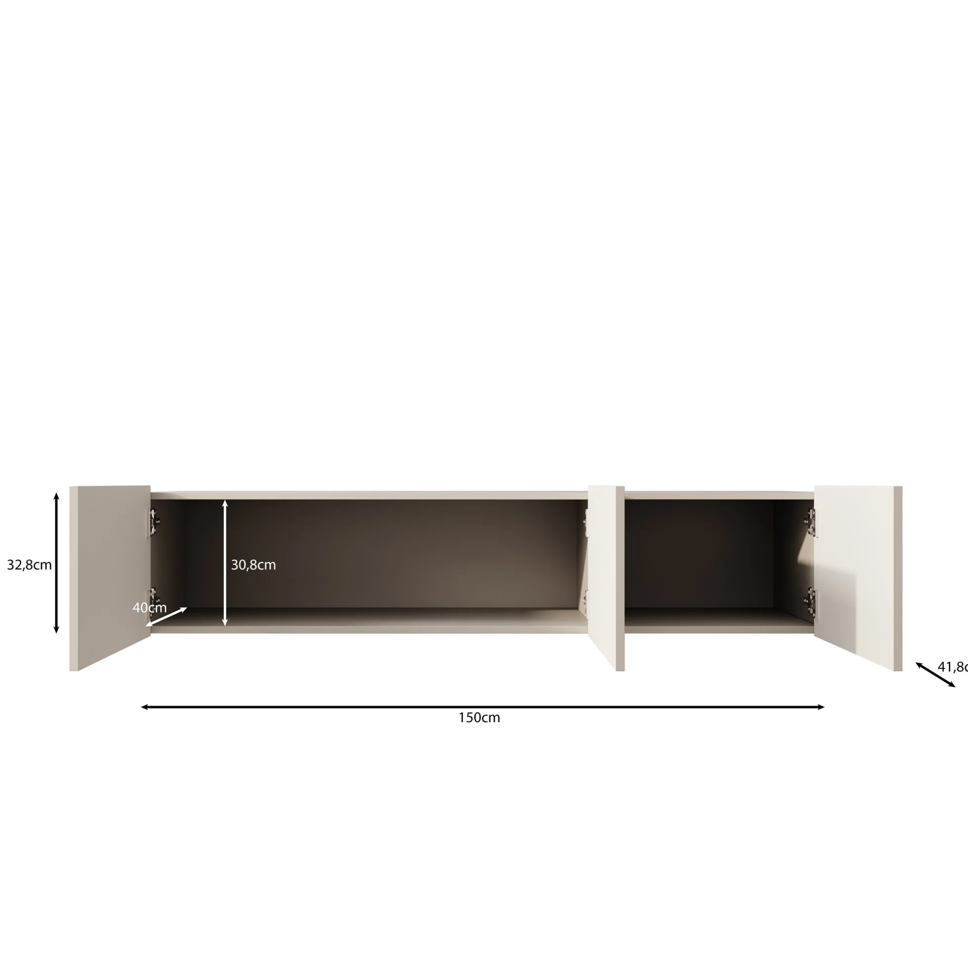 Pepinos - TV-Meubel - Beige - 150x42x33 cm