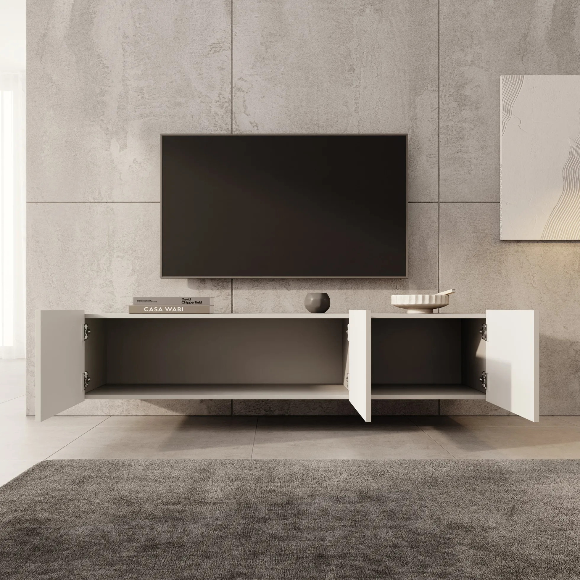 Pepinos - TV-Meubel - Beige - 150x42x33 cm