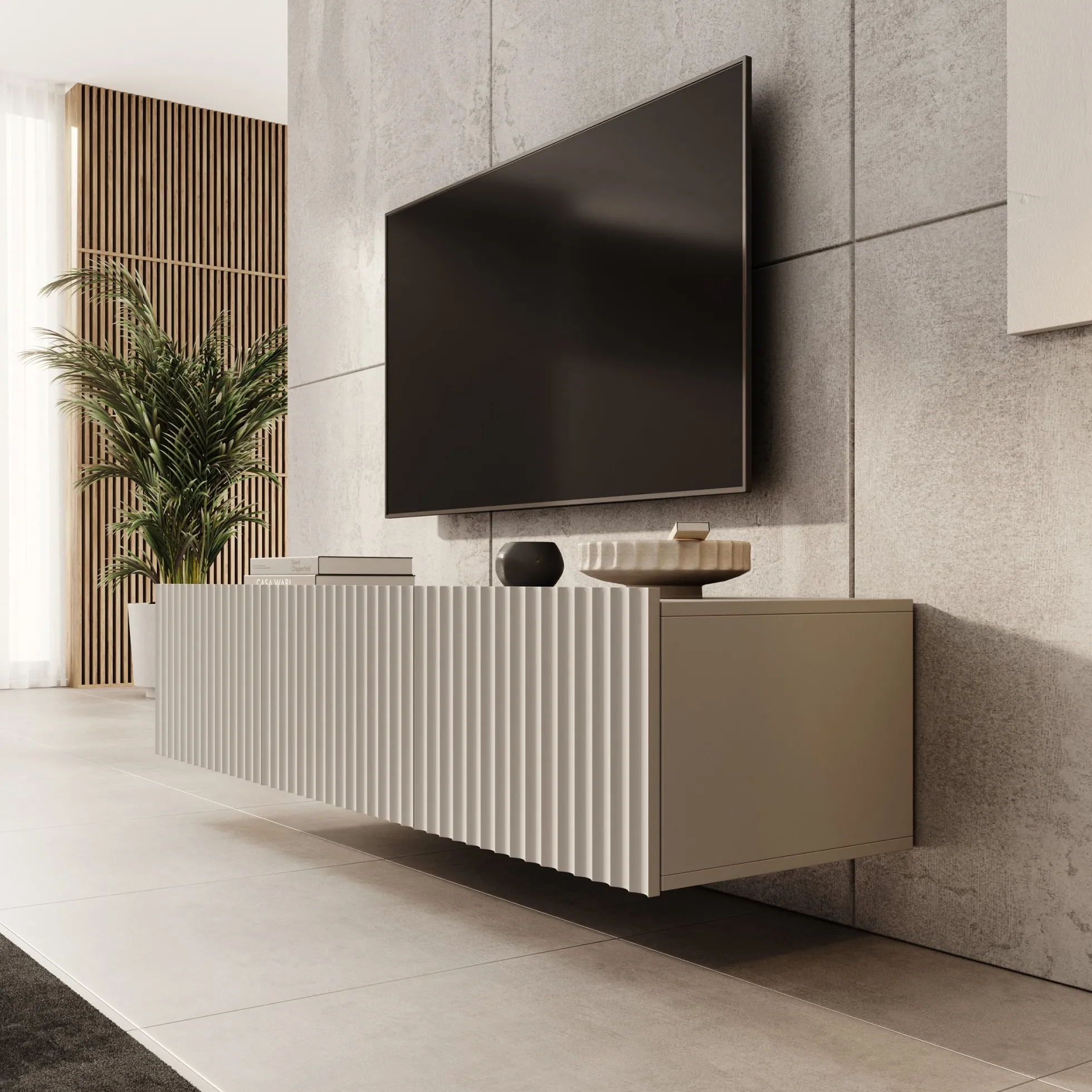 Pepinos - TV-Meubel - Beige - 150x42x33 cm