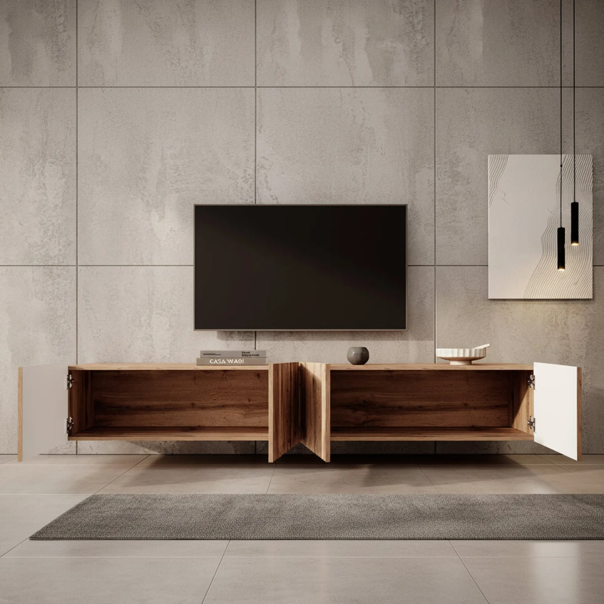 Pepinos - TV-Meubel - Eiken - 200x42x33 cm