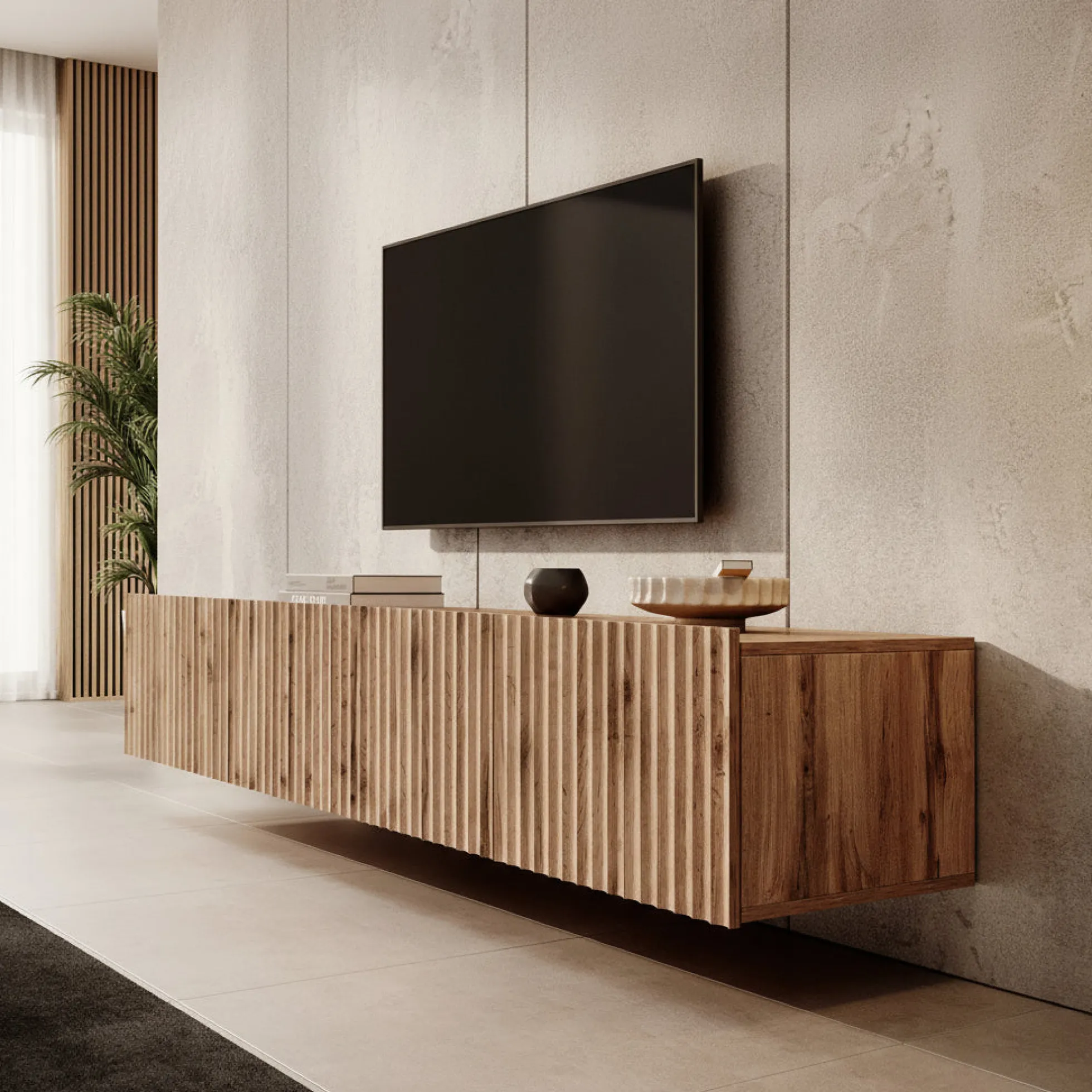 Pepinos - TV-Meubel - Eiken - 200x42x33 cm