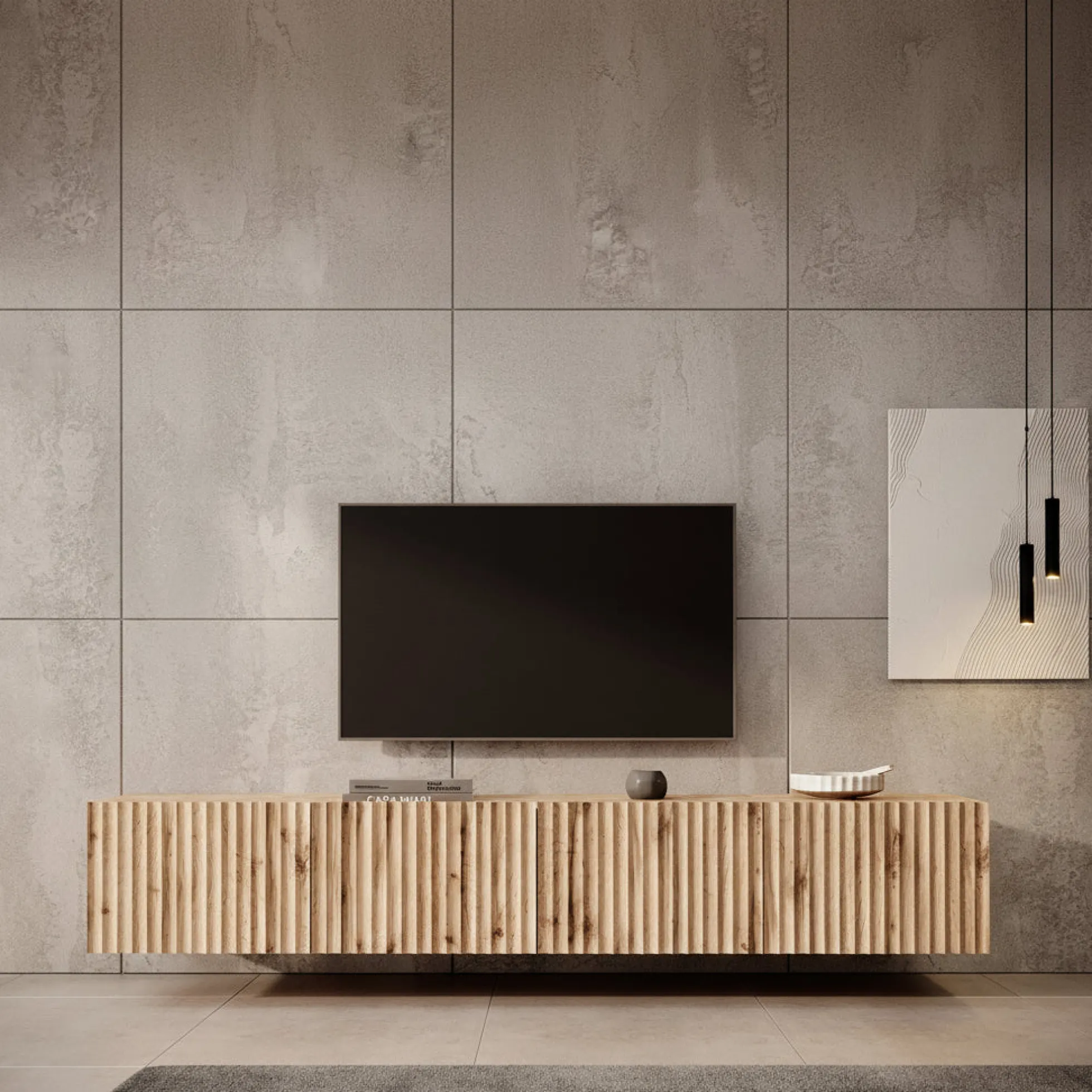 Pepinos - TV-Meubel - Eiken - 200x42x33 cm