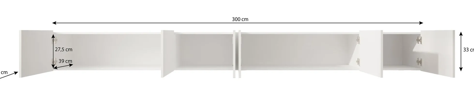 Pepinos - TV-Meubel - Eiken - 300x42x33 cm