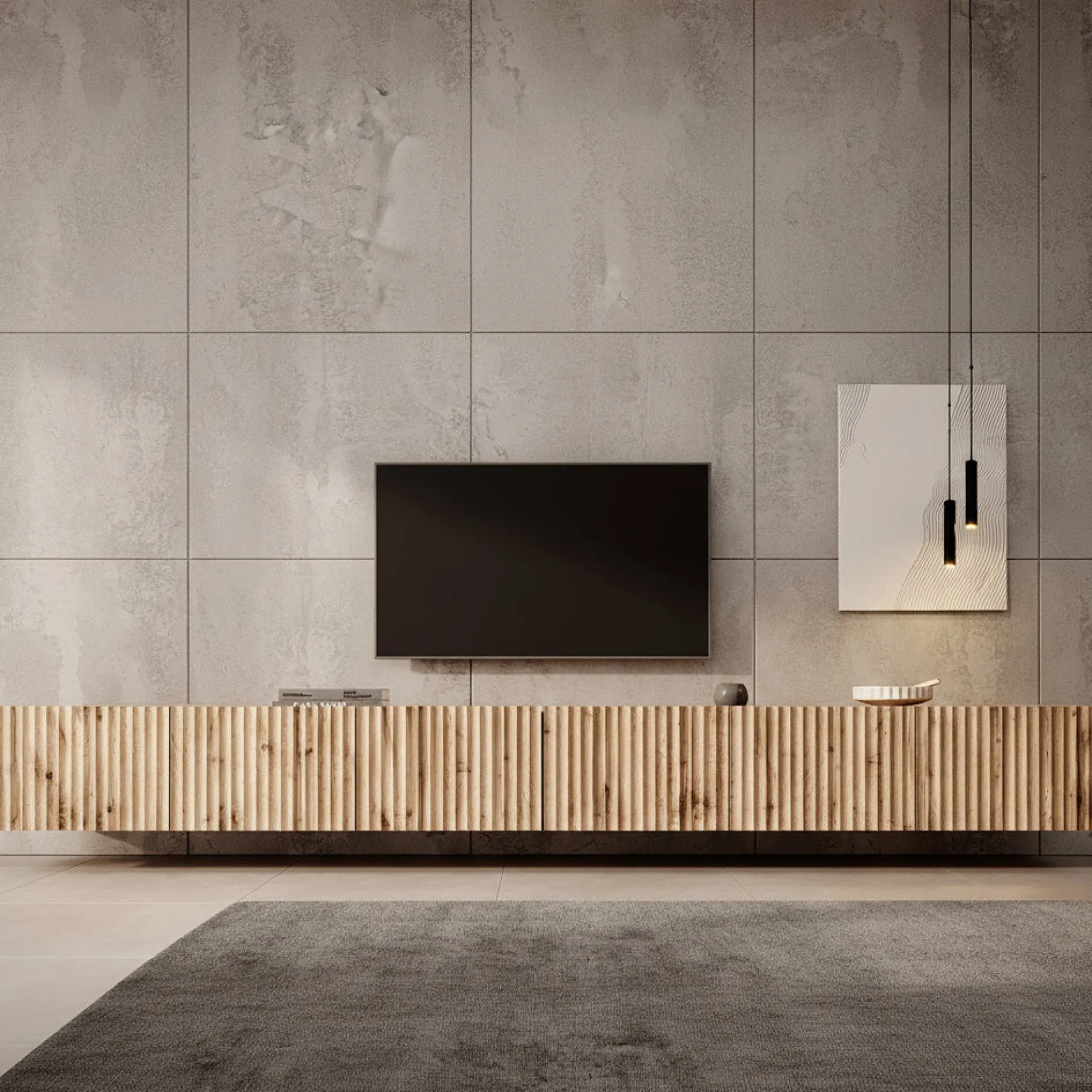 Pepinos - TV-Meubel - Eiken - 300x42x33 cm
