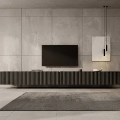 Pepinos - TV-Meubel - Mat zwart - 300x42x33 cm