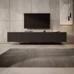 Pepinos - TV-Meubel - Mat zwart - 200x42x33 cm