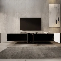Pepinos - TV-Meubel - Mat zwart - 200x42x33 cm