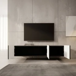 Pepinos - TV-Meubel - Mat zwart - 150x42x33 cm