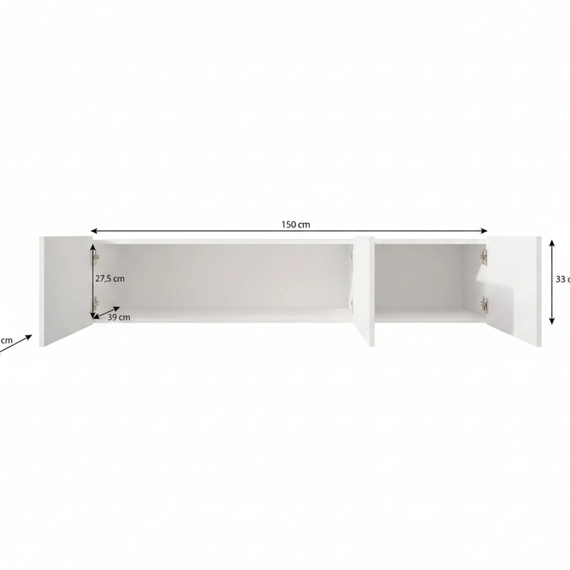 Pepinos - TV-Meubel - Mat zwart - 150x42x33 cm