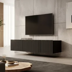 Pepinos - TV-Meubel - Mat zwart - 150x42x33 cm