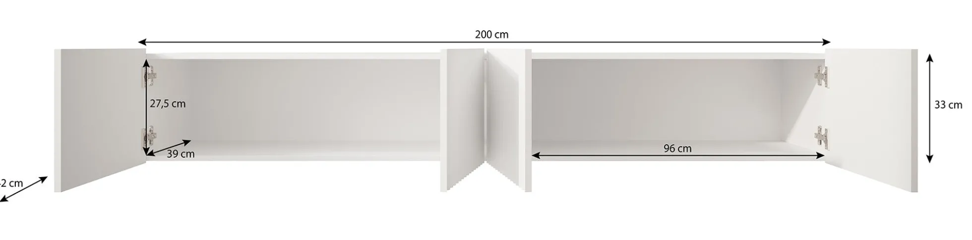 Pepinos - TV-Meubel - Wit - 200x42x33 cm