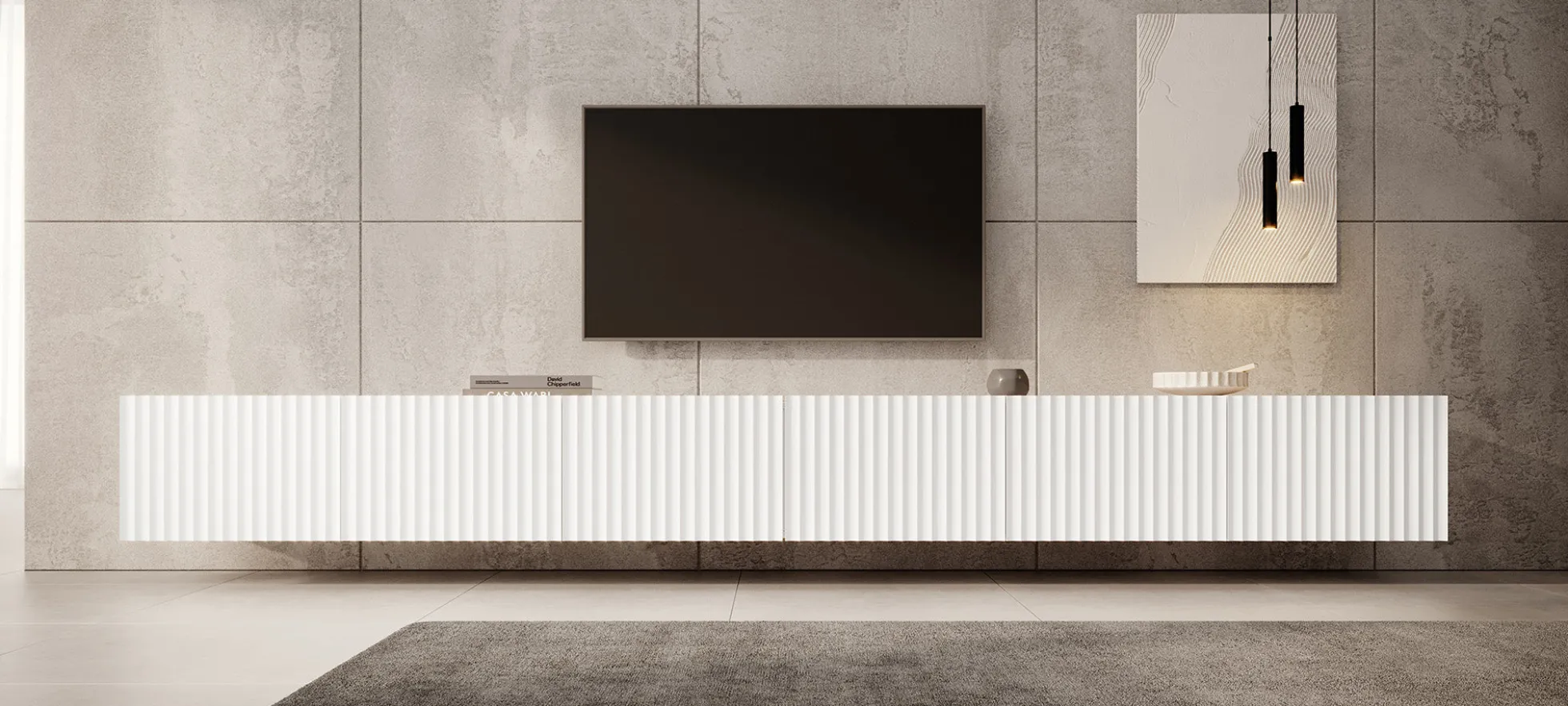 Pepinos - TV-Meubel - Wit - 300x42x33 cm