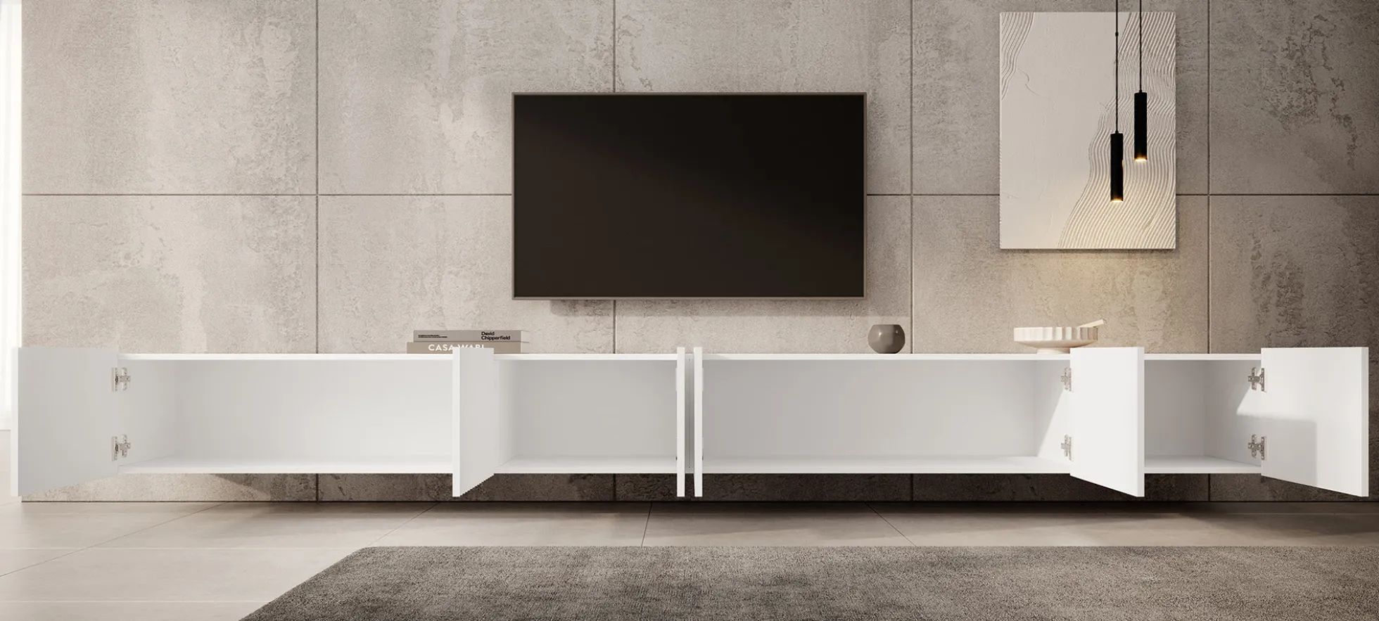 Pepinos - TV-Meubel - Wit - 300x42x33 cm