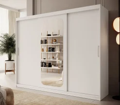 Pete - Kledingkast met schuifdeuren - Wit - 250x62x200 cm