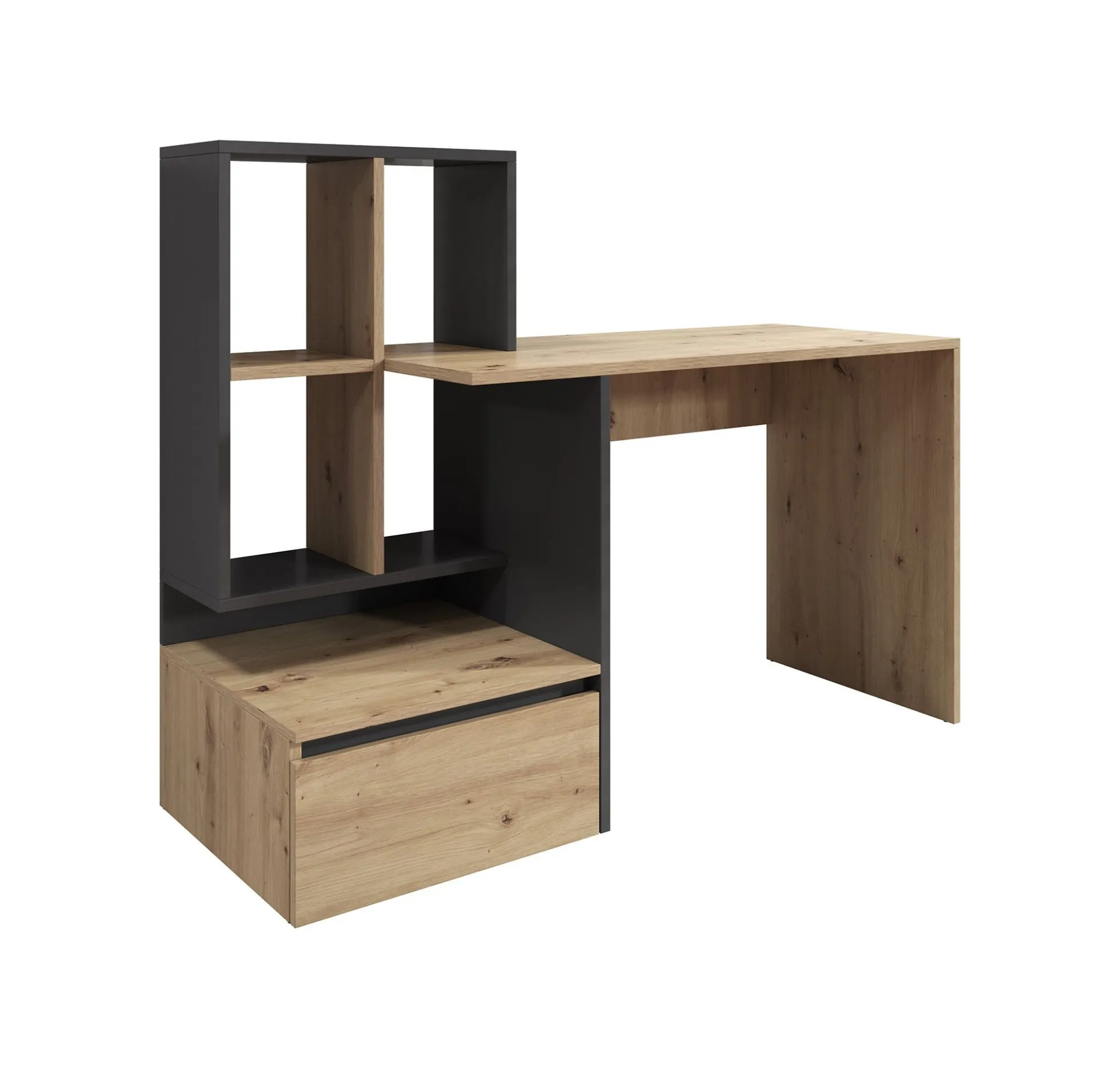 Pierre 2 - Bureau - Eiken/antraciet - 145x52 cm