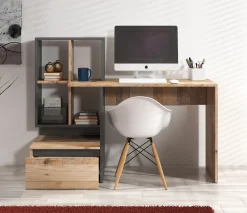 Pierre 2 - Bureau - Licht eiken/antraciet - 145x52 cm