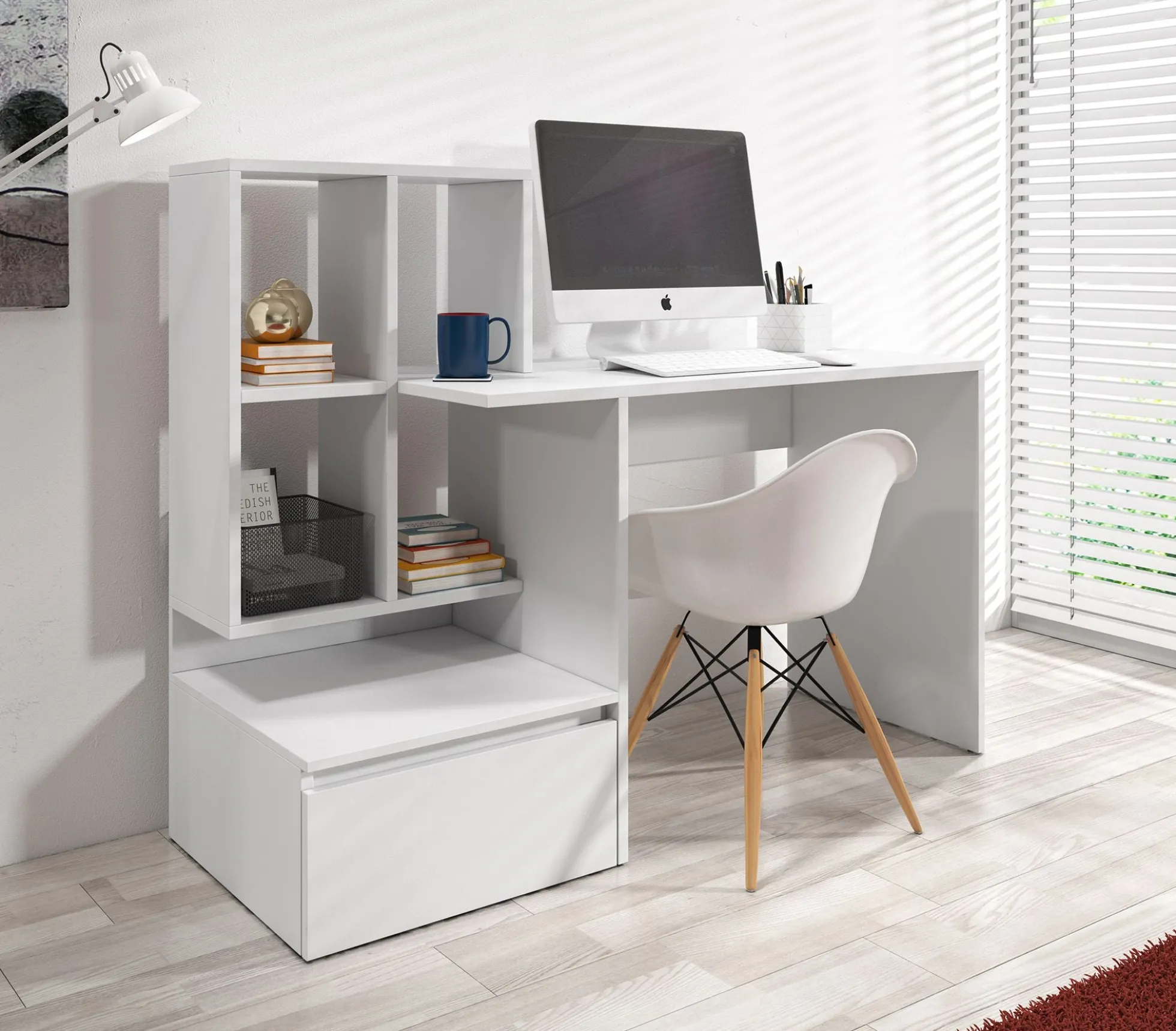 Pierre 2 - Bureau - Wit - 145x52 cm