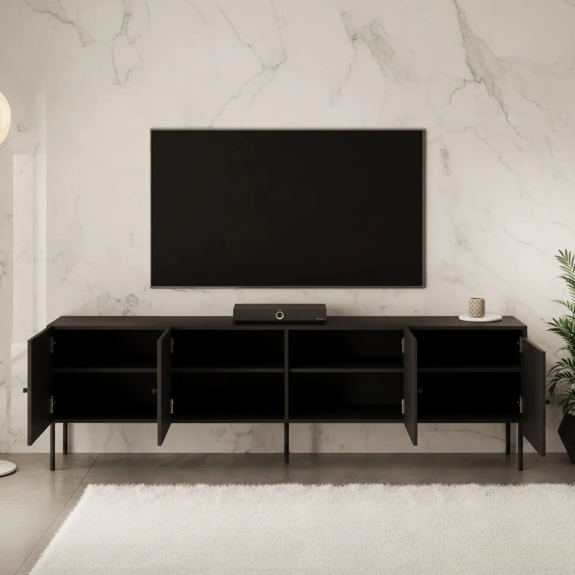 Pierson - TV-Meubel - Zwart - 201 cm