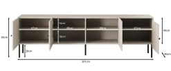 Pierson - TV-Meubel - Zwart - 201 cm
