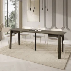 Portino - Eetkamertafel - Donker eiken - 104-224x60x77 cm
