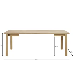 Portino - Eetkamertafel - Donker eiken - 104-224x60x77 cm