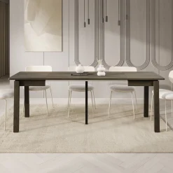 Portino - Eetkamertafel - Donker eiken - 104-224x60x77 cm