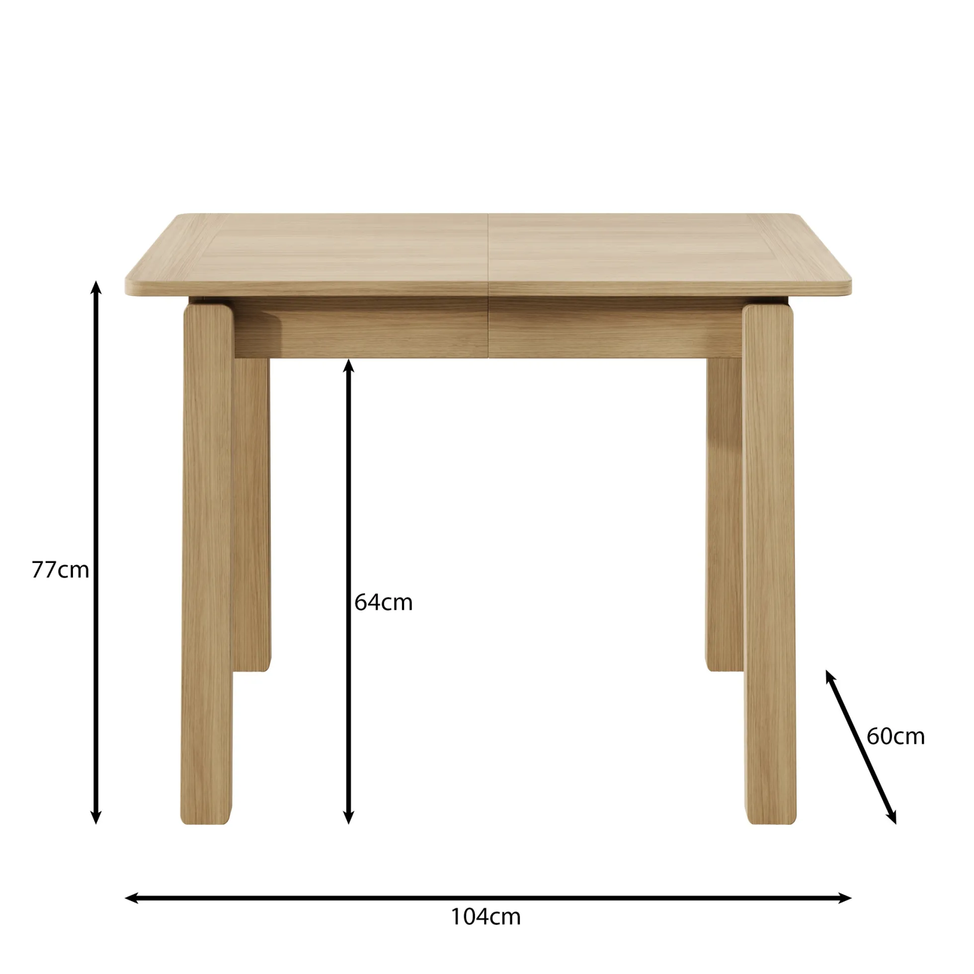Portino - Eetkamertafel - Donker eiken - 104-224x60x77 cm
