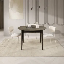 Portino - Eetkamertafel - Donker eiken - 120-240x120x77 cm