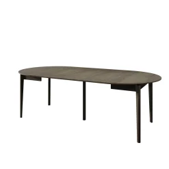 Portino - Eetkamertafel - Donker eiken - 120-240x120x77 cm