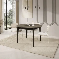 Portino - Eetkamertafel - Donker eiken - 120-240x120x77 cm
