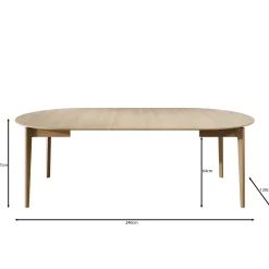 Portino - Eetkamertafel - Donker eiken - 120-240x120x77 cm