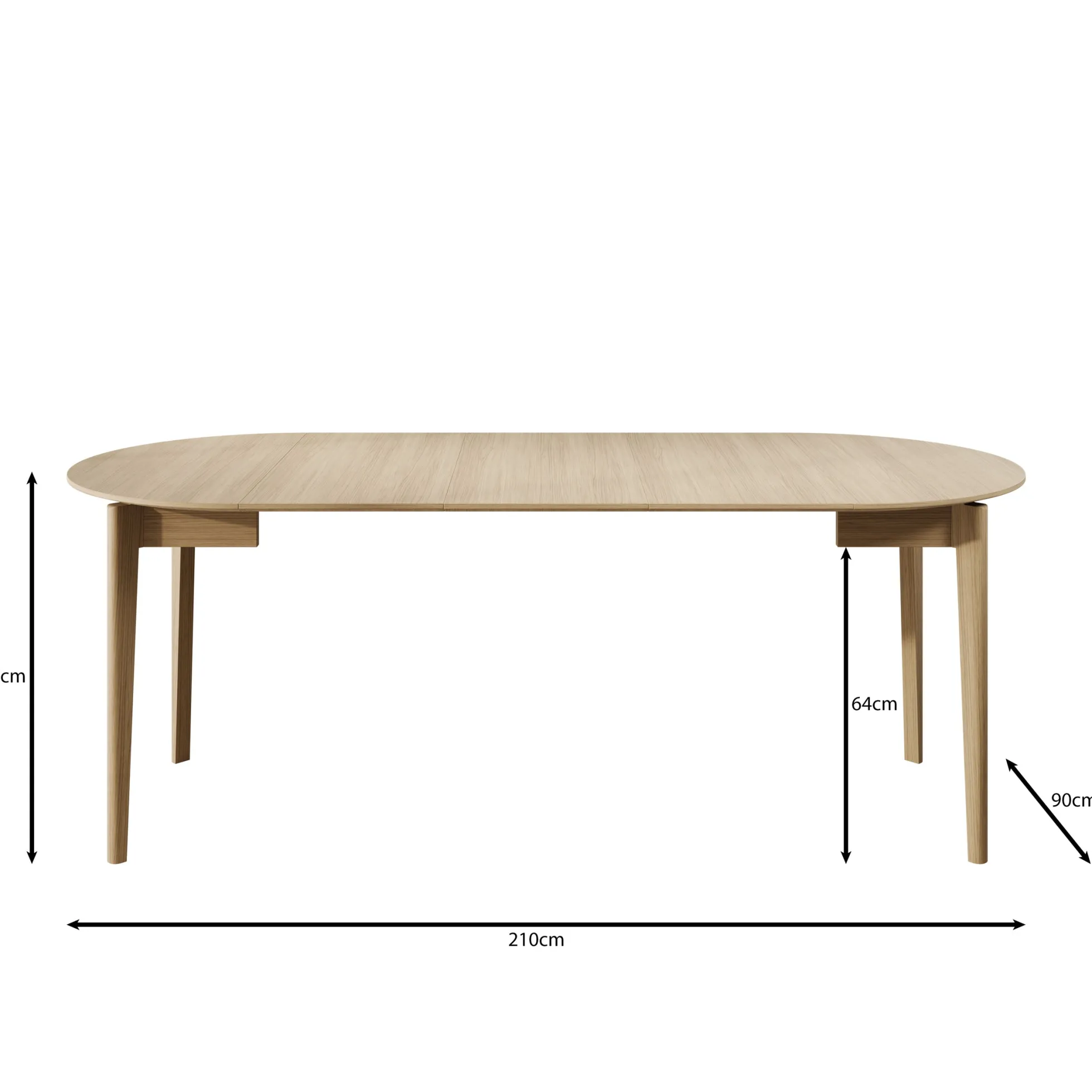 Portino - Eetkamertafel - Donker eiken - 90-210x90x77 cm