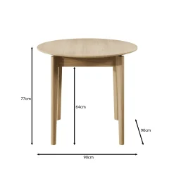 Portino - Eetkamertafel - Donker eiken - 90-210x90x77 cm