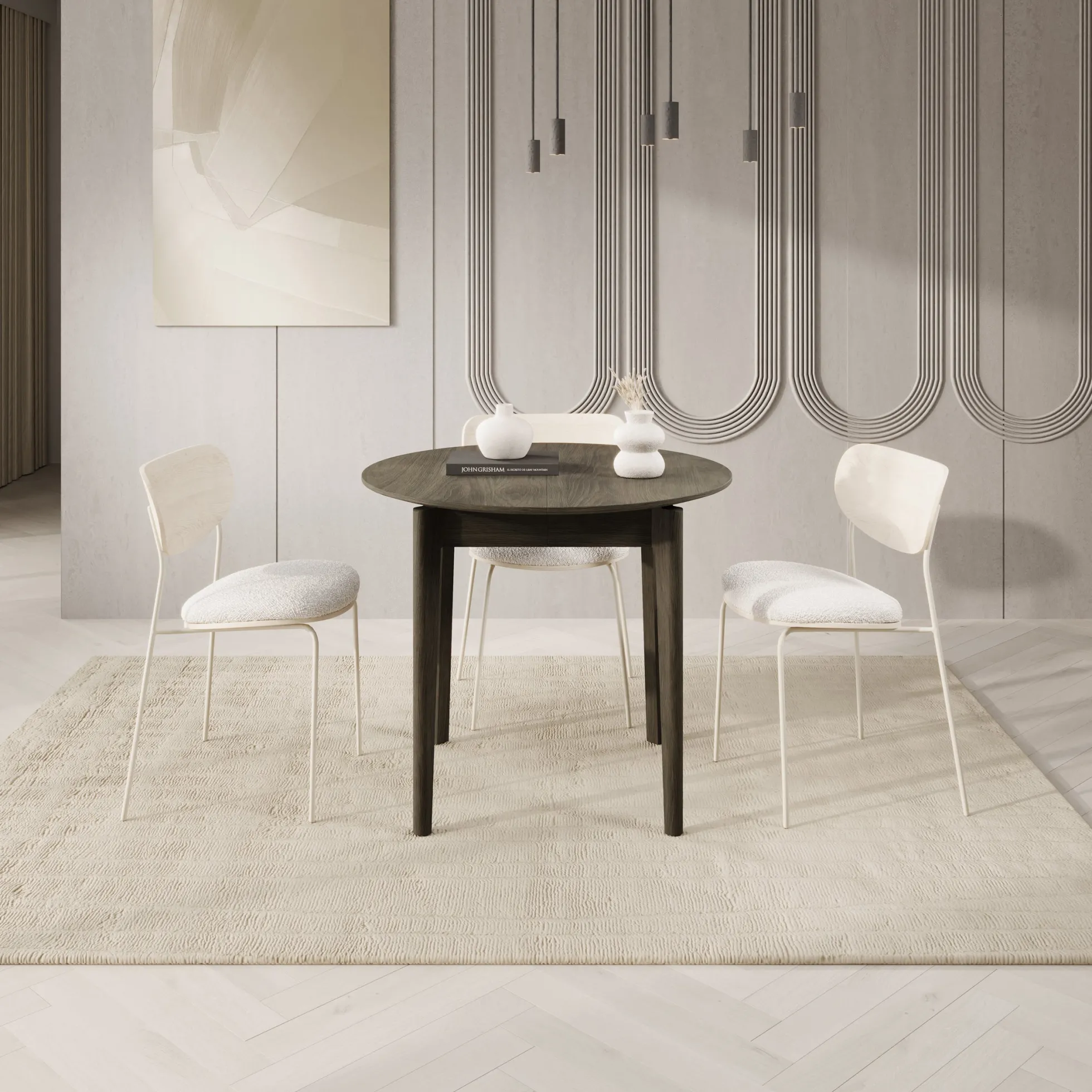 Portino - Eetkamertafel - Donker eiken - 90-210x90x77 cm