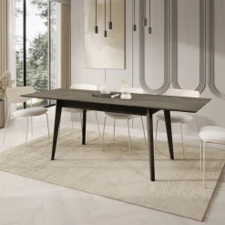 Portino - Eetkamertafel - Donker eiken - 145-220x85x77 cm