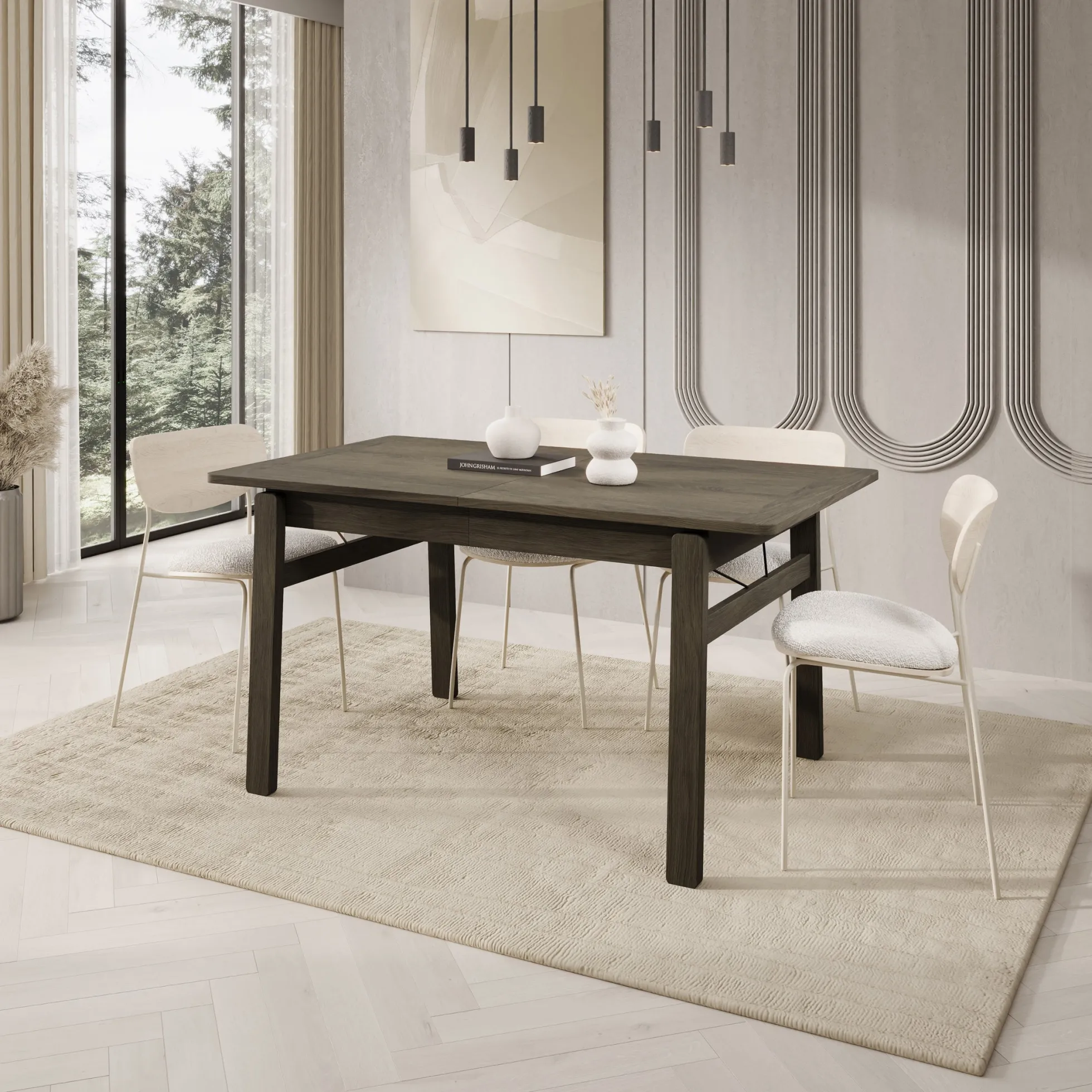 Portino - Eetkamertafel - Donker eiken - 149-269x85x77 cm