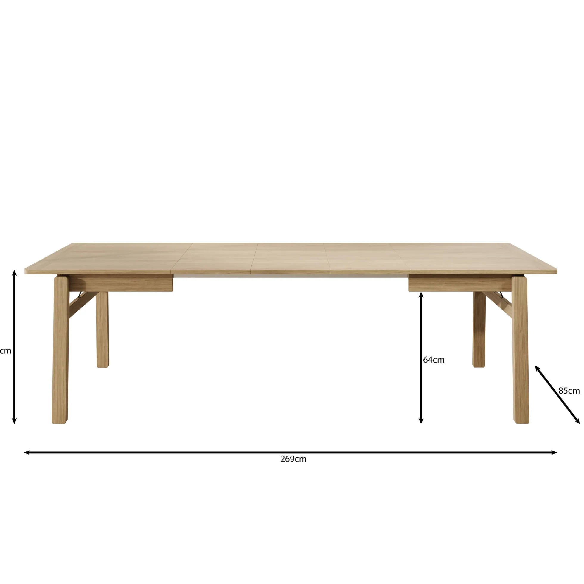 Portino - Eetkamertafel - Donker eiken - 149-269x85x77 cm