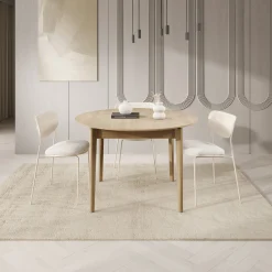 Portino - Eetkamertafel - Licht eiken - 120-240x120x77 cm