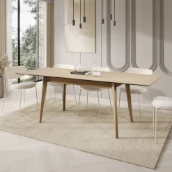 Portino - Eetkamertafel - Licht eiken - 145-220x85x77cm