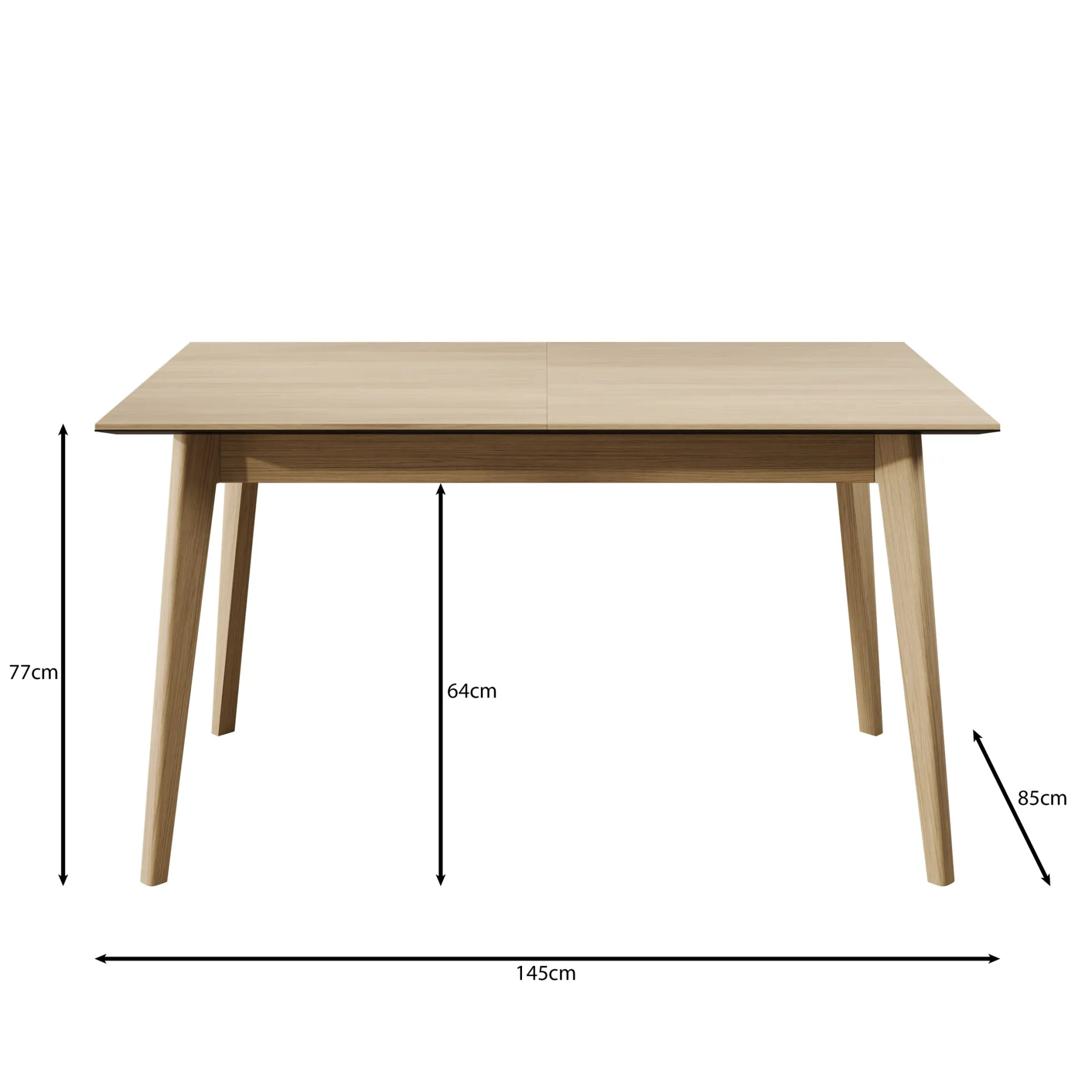 Portino - Eetkamertafel - Licht eiken - 145-220x85x77cm