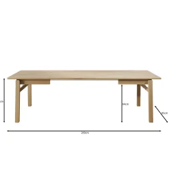 Portino - Eetkamertafel - Licht eiken - 149-269x85x77cm