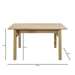 Portino - Eetkamertafel - Licht eiken - 149-269x85x77cm