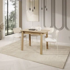 Portino - Eetkamertafel - Licht eiken - 104-224x60x77 cm
