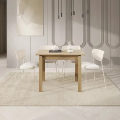 Portino - Eetkamertafel - Licht eiken - 104-224x60x77 cm