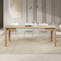 Portino - Eetkamertafel - Licht eiken - 104-224x60x77 cm