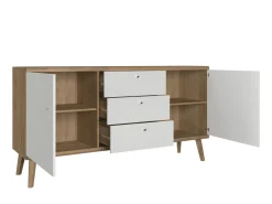 Primavera - Dressoir - Wit/licht eiken - 160x40x83 cm